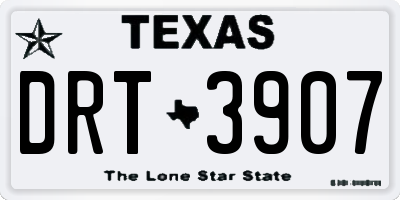 TX license plate DRT3907