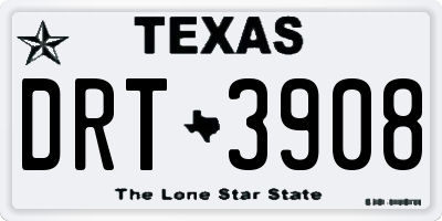 TX license plate DRT3908