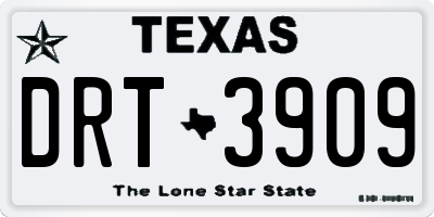 TX license plate DRT3909