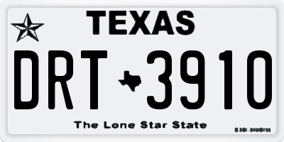 TX license plate DRT3910