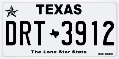 TX license plate DRT3912