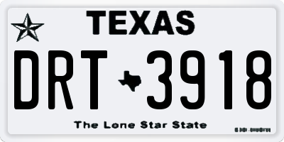 TX license plate DRT3918