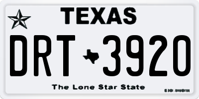 TX license plate DRT3920