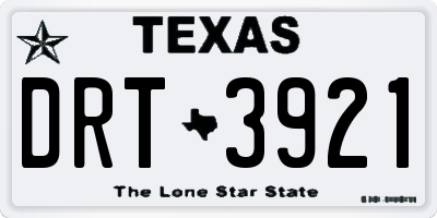 TX license plate DRT3921