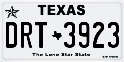 TX license plate DRT3923