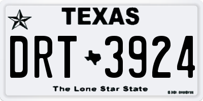 TX license plate DRT3924