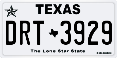 TX license plate DRT3929