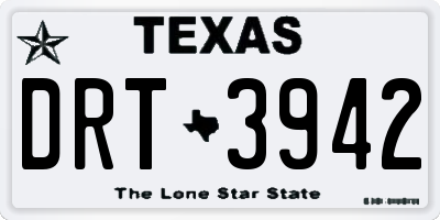 TX license plate DRT3942
