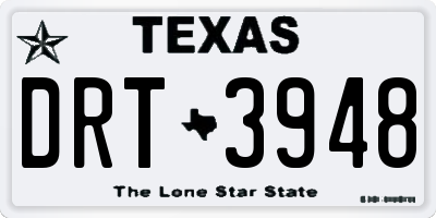 TX license plate DRT3948