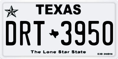 TX license plate DRT3950