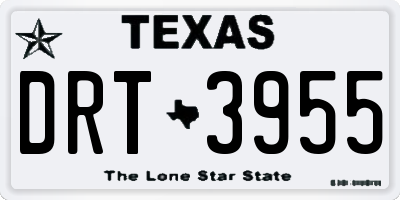 TX license plate DRT3955