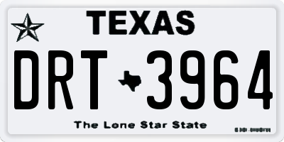 TX license plate DRT3964