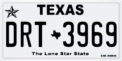 TX license plate DRT3969