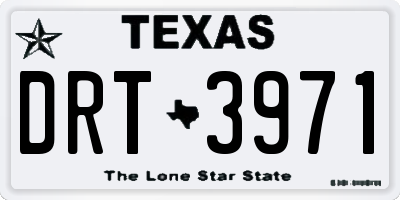 TX license plate DRT3971