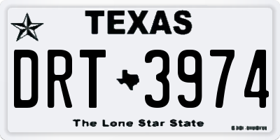 TX license plate DRT3974