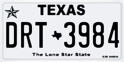 TX license plate DRT3984