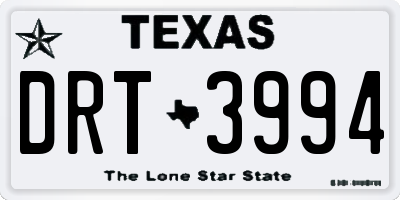 TX license plate DRT3994