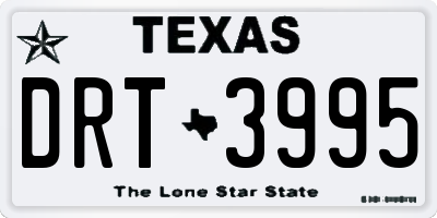 TX license plate DRT3995