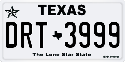 TX license plate DRT3999