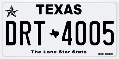 TX license plate DRT4005