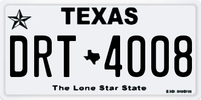 TX license plate DRT4008
