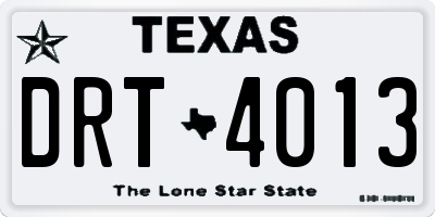 TX license plate DRT4013