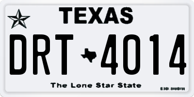 TX license plate DRT4014