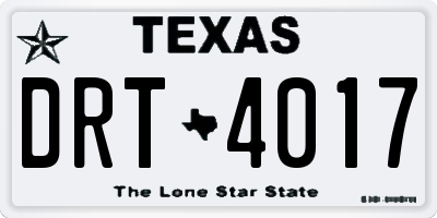 TX license plate DRT4017