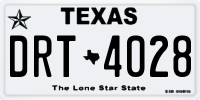 TX license plate DRT4028