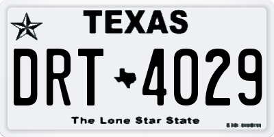 TX license plate DRT4029
