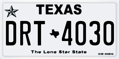 TX license plate DRT4030