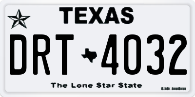 TX license plate DRT4032