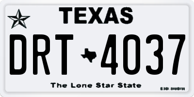 TX license plate DRT4037