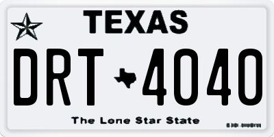 TX license plate DRT4040