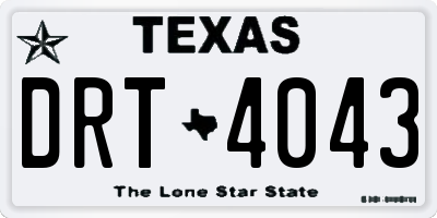 TX license plate DRT4043