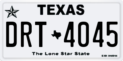 TX license plate DRT4045