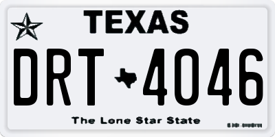 TX license plate DRT4046