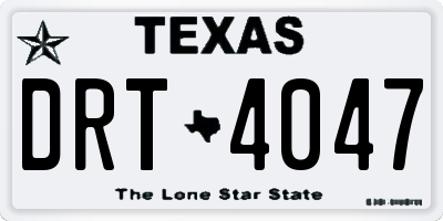 TX license plate DRT4047