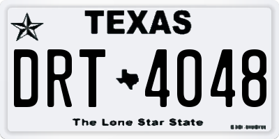 TX license plate DRT4048