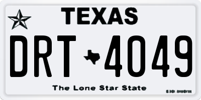 TX license plate DRT4049
