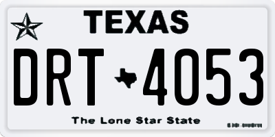 TX license plate DRT4053