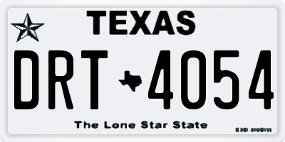 TX license plate DRT4054