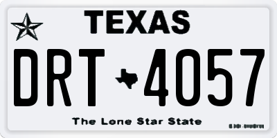 TX license plate DRT4057