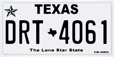 TX license plate DRT4061