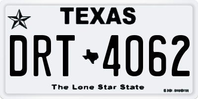 TX license plate DRT4062