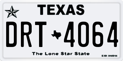 TX license plate DRT4064