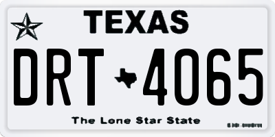 TX license plate DRT4065