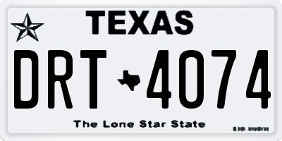 TX license plate DRT4074