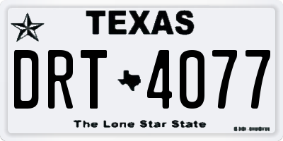 TX license plate DRT4077