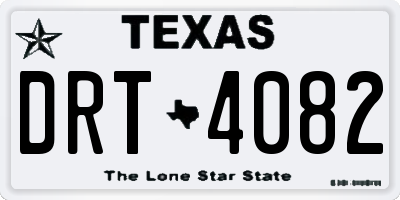 TX license plate DRT4082